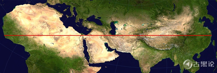 地球上最长的不经过海洋的直线 straight-line-projected.jpg